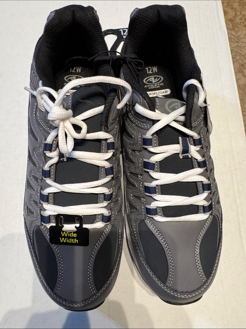 Athletic Works Men's Gray and Black Wide Walking Sneakers